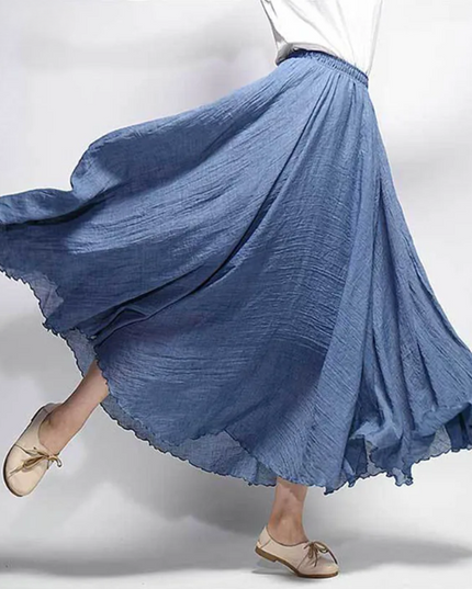 Lunara | Flowing Linen Maxi Skirt – A-Line Silhouette