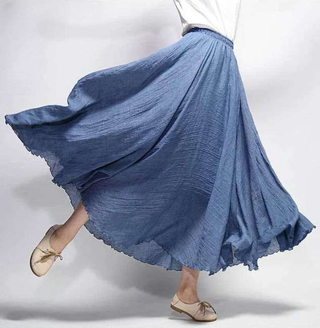Lunara | Flowing Linen Maxi Skirt – A-Line Silhouette