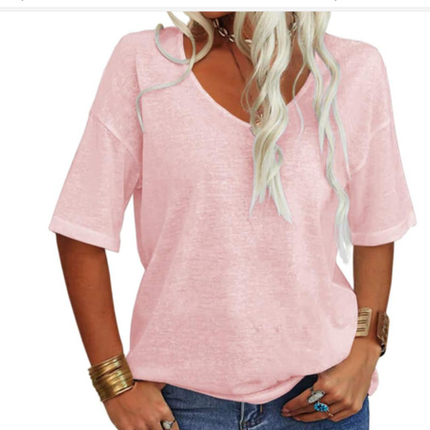 Maristela | Relaxed V-Neck Top for Women – Easy Summer Style