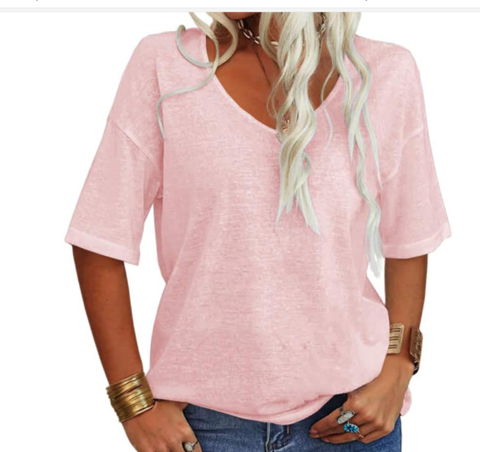 Maristela | Relaxed V-Neck Top for Women – Easy Summer Style