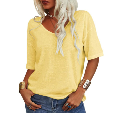 Maristela | Relaxed V-Neck Top for Women – Easy Summer Style