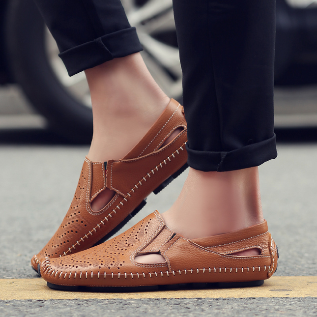 Matteo | Classic Men's Sandals – Leather Slip-On