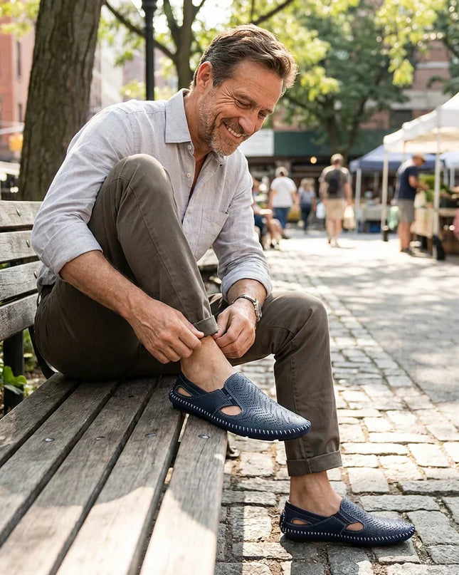 Matteo | Classic Men's Sandals – Leather Slip-On