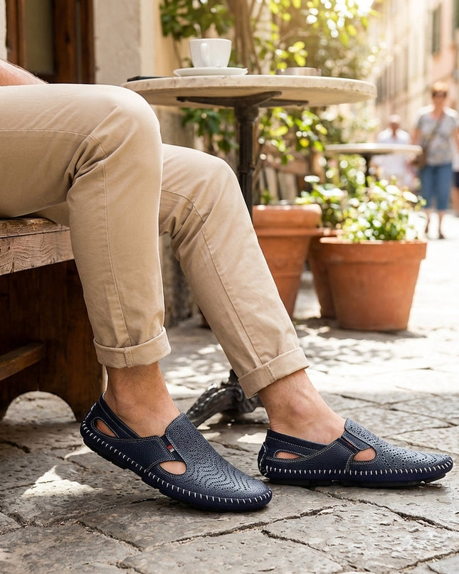Matteo | Classic Men's Sandals – Leather Slip-On