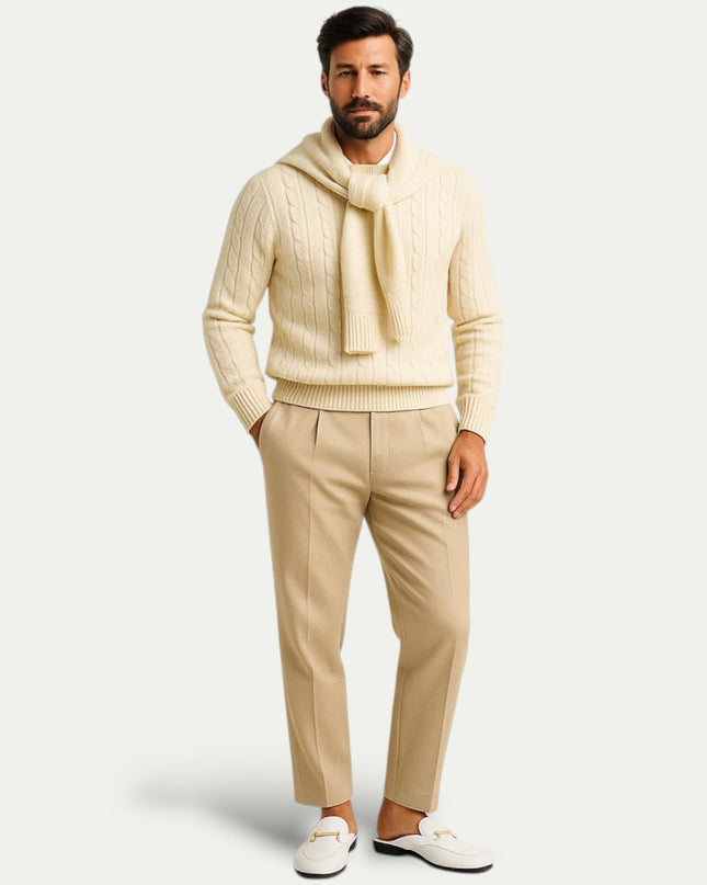 Men’s Backless Loafers with Apron Toe and Metal Detail