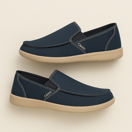 Men’s Casual Slip-On Loafers with Contrast Stitching