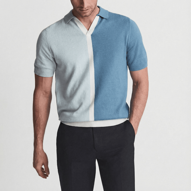 Men’s Color Block Knit Polo