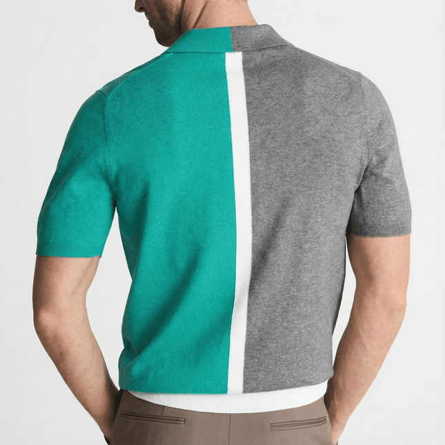 Men’s Color Block Knit Polo