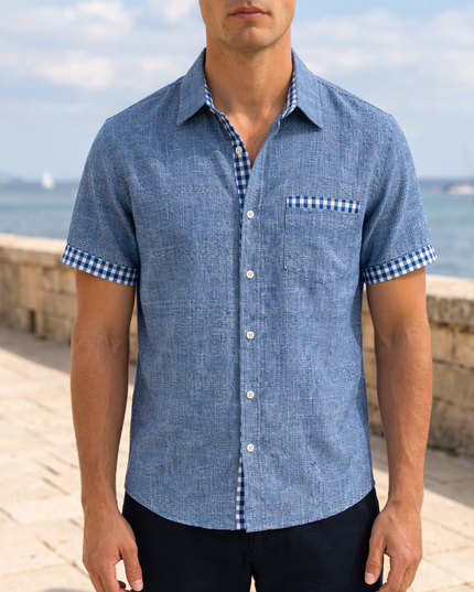 Men’s Contrast Trim Pocket Shirt