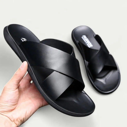 Men’s Cross Strap Slide Sandals