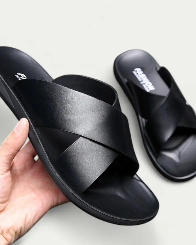 Men’s Cross Strap Slide Sandals