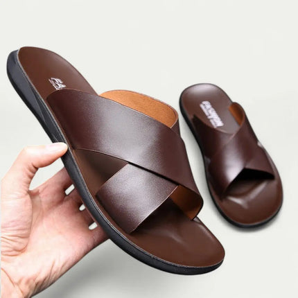 Men’s Cross Strap Slide Sandals