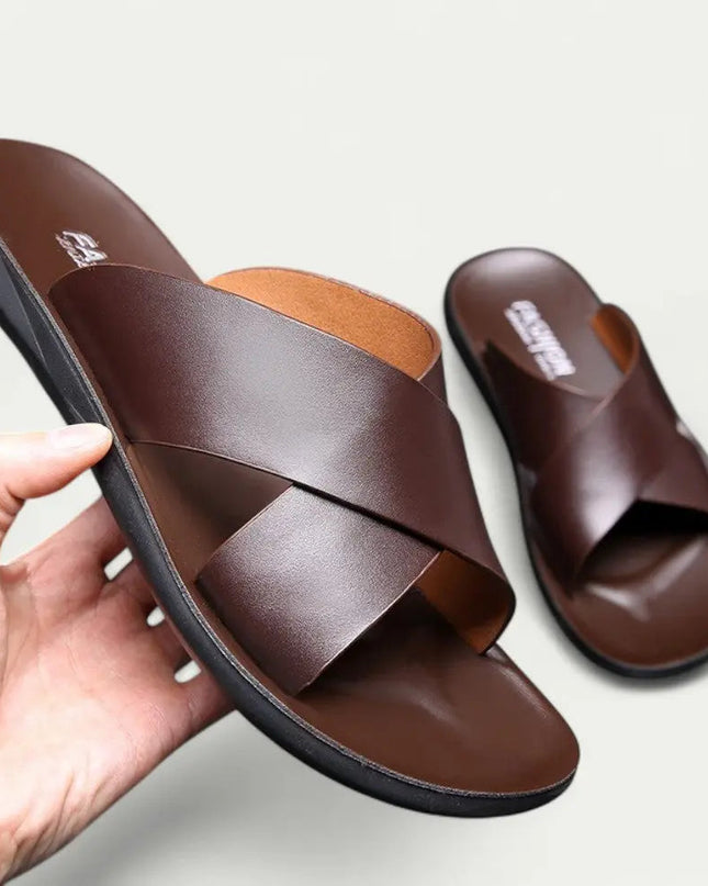 Men’s Cross Strap Slide Sandals