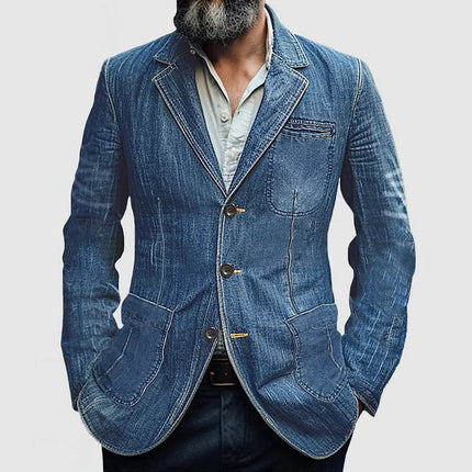Men’s Denim Style Tailored Blazer