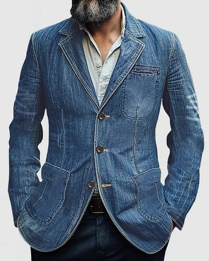 Men’s Denim Style Tailored Blazer