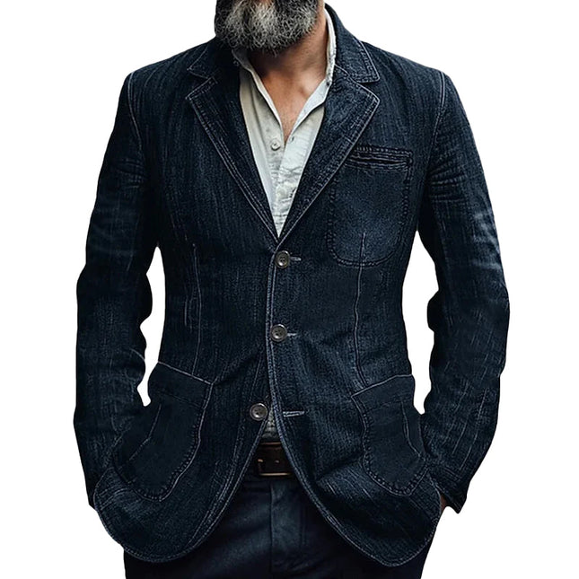 Men’s Denim Style Tailored Blazer