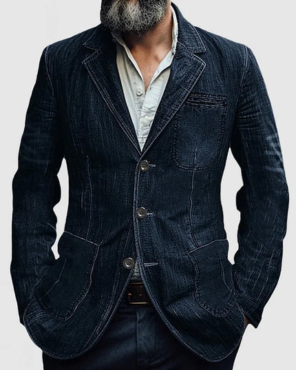 Men’s Denim Style Tailored Blazer