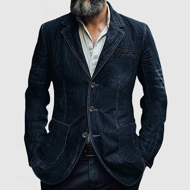 Men’s Denim Style Tailored Blazer