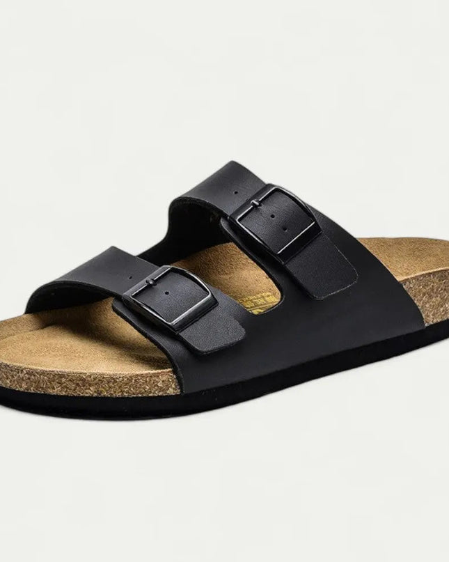 Men’s Double Strap Buckle Slide Sandals