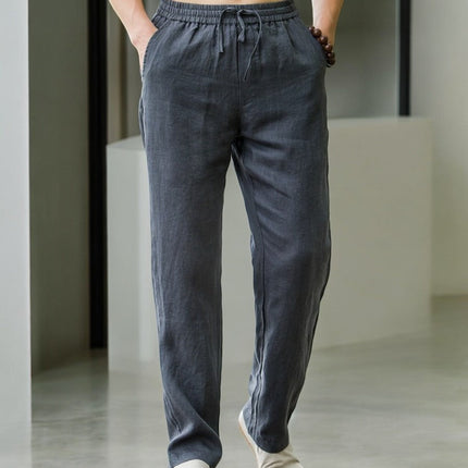 Men’s Drawstring Straight Leg Trousers