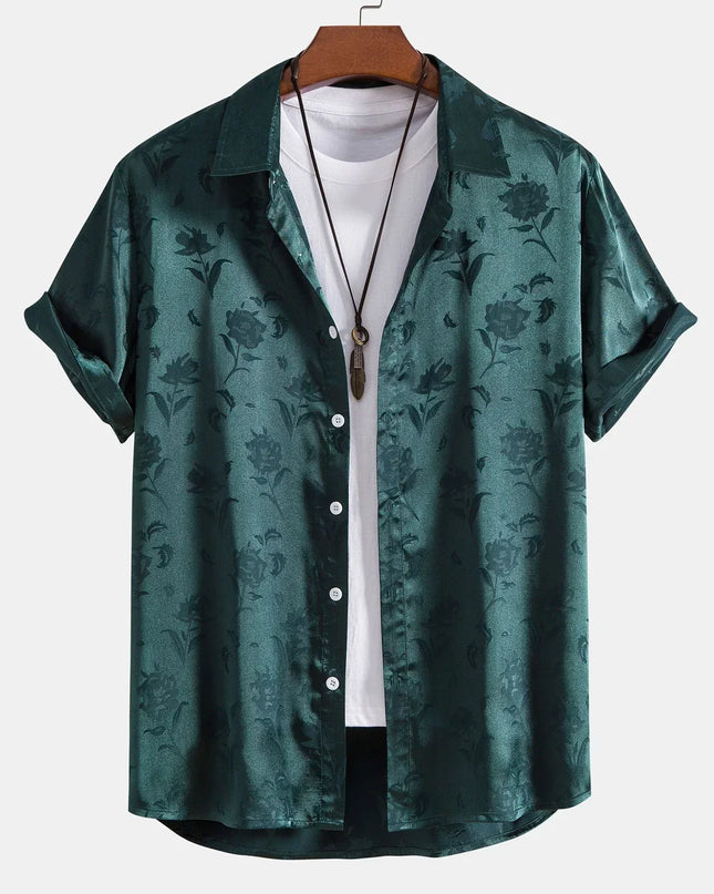 Men’s Floral Textured Short Sleeve Shirt