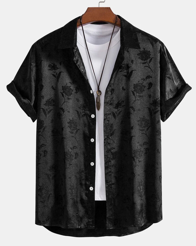 Men’s Floral Textured Short Sleeve Shirt