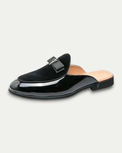 Men’s Gloss Panel Mule Loafers