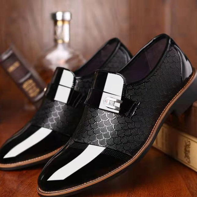 Men’s Gloss Panel Textured Slip-On Loafers