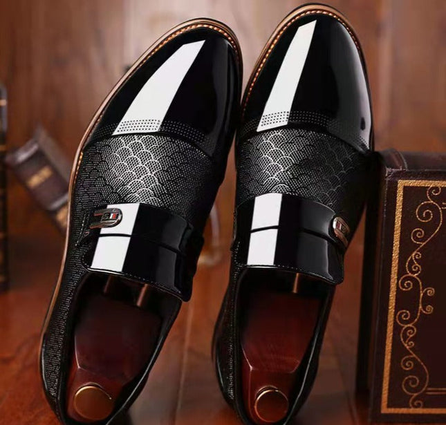 Men’s Gloss Panel Textured Slip-On Loafers