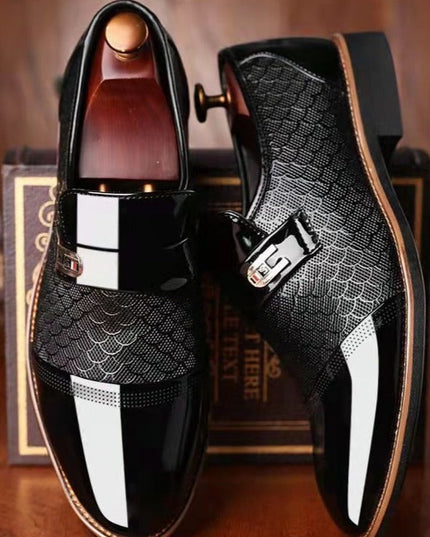 Men’s Gloss Panel Textured Slip-On Loafers