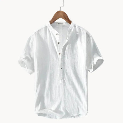 Men’s Half Button Stand Collar Shirt