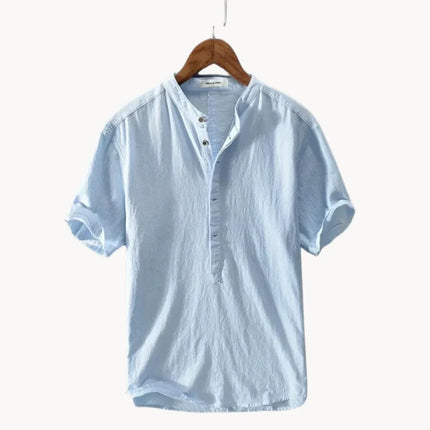 Men’s Half Button Stand Collar Shirt