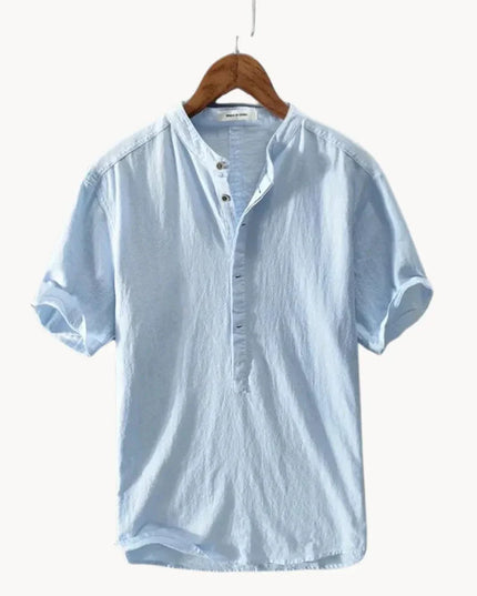 Men’s Half Button Stand Collar Shirt