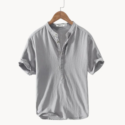 Men’s Half Button Stand Collar Shirt