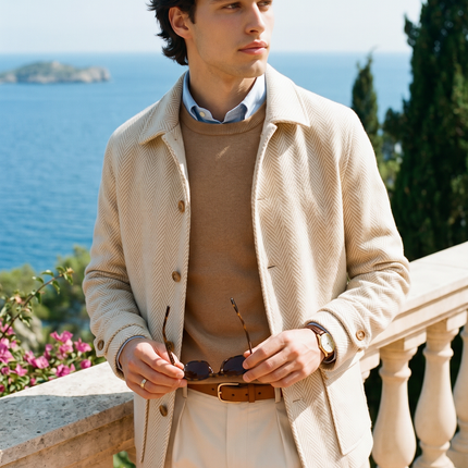 Men’s Herringbone Button Jacket
