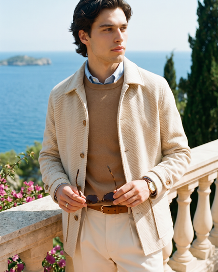 Men’s Herringbone Button Jacket