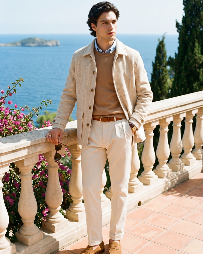 Men’s Herringbone Button Jacket