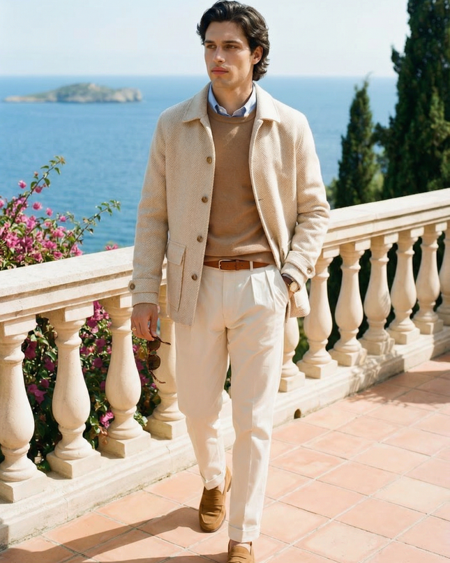 Men’s Herringbone Button Jacket