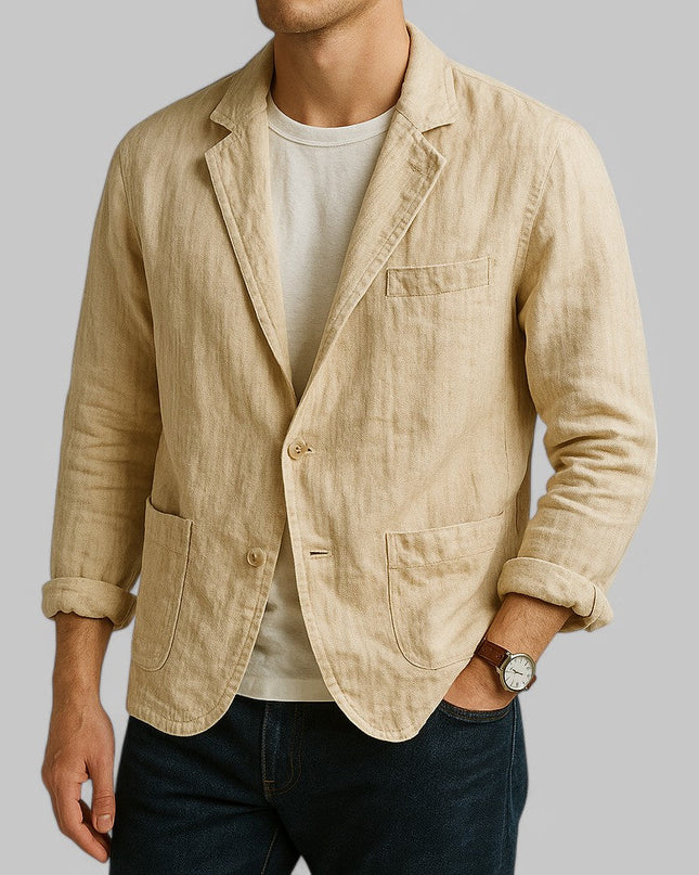 Men’s Lightweight Textured Notched Blazer
