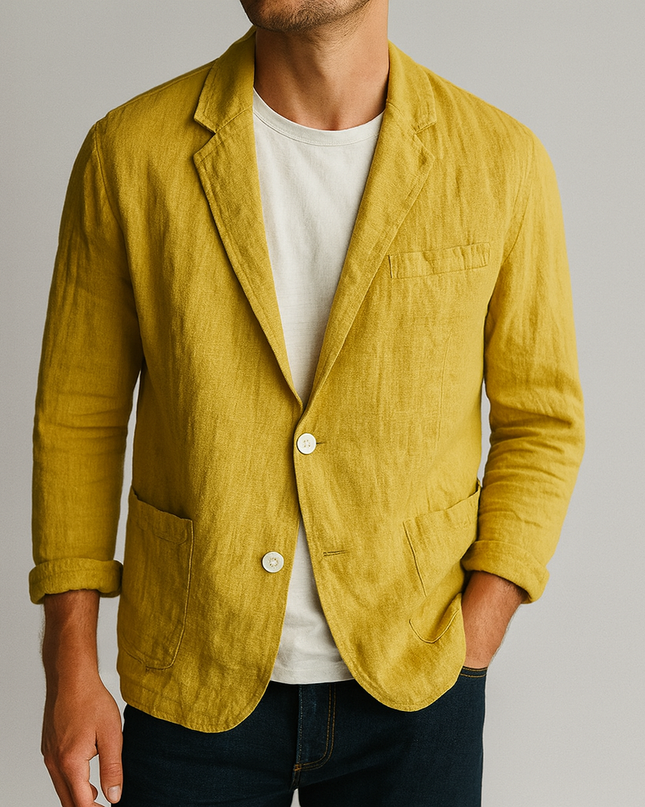 Men’s Lightweight Textured Notched Blazer