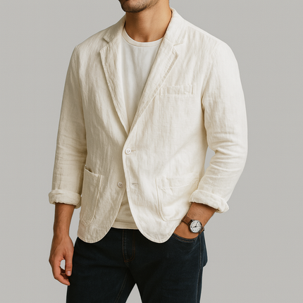 Men’s Lightweight Textured Notched Blazer