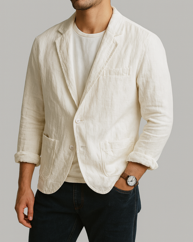 Men’s Lightweight Textured Notched Blazer