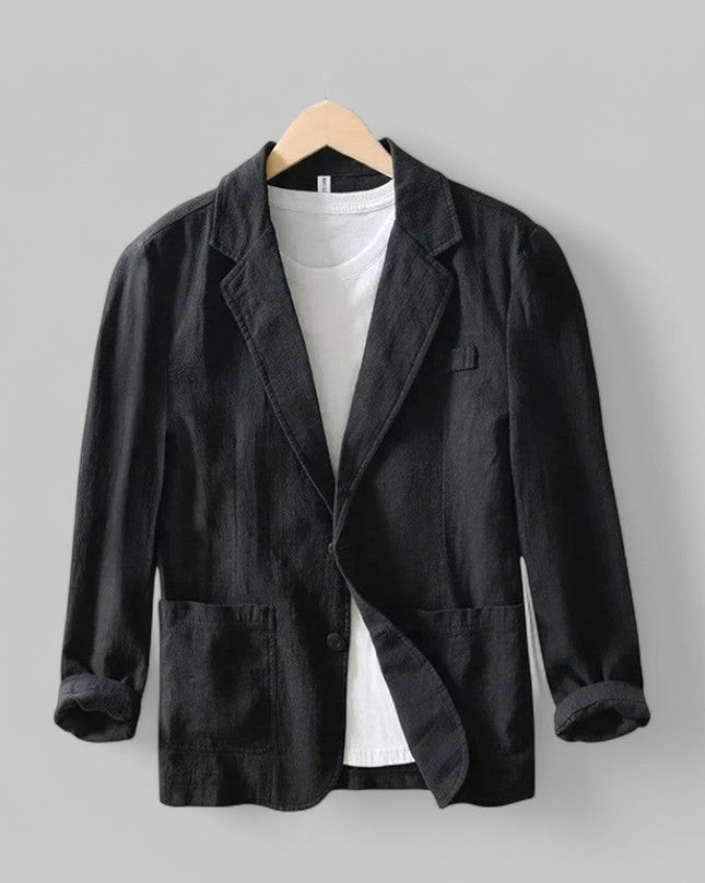 Men’s Lightweight Textured Notched Blazer