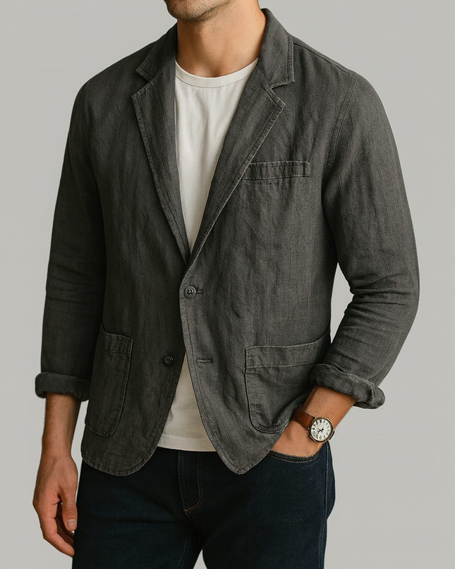 Men’s Lightweight Textured Notched Blazer