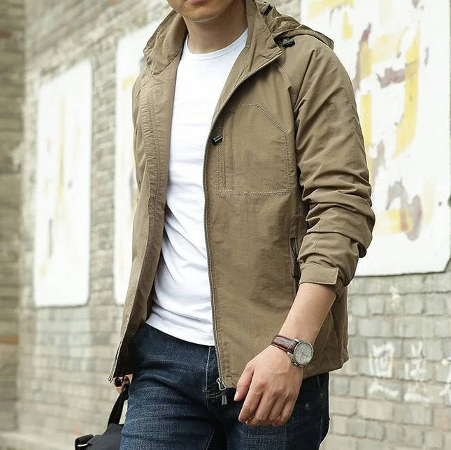Men’s Lightweight Zip-Up Hooded Jacket