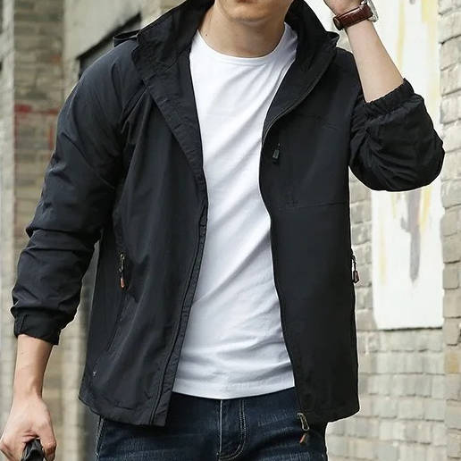 Men’s Lightweight Zip-Up Hooded Jacket