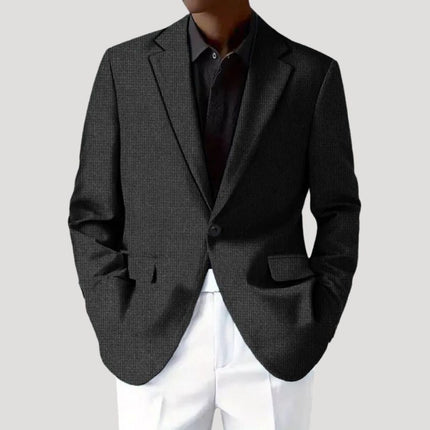 Men’s Micro-Texture Notched Blazer
