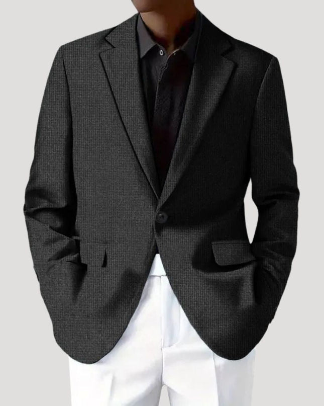 Men’s Micro-Texture Notched Blazer