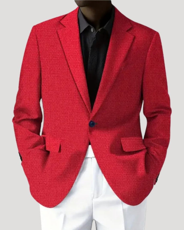 Men’s Micro-Texture Notched Blazer