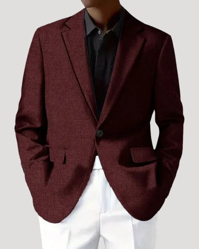 Men’s Micro-Texture Notched Blazer